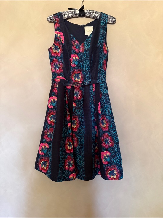 Modcloth Dresses & Skirts - Modcloth Teal Floral Fit & Flare Dress with Pink and Teal Accents size S